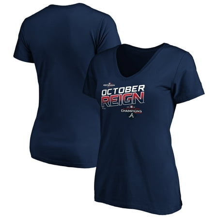 Atlanta Braves Majestic Women's 2019 NL East Division Champions Locker Room V-Neck T-Shirt -