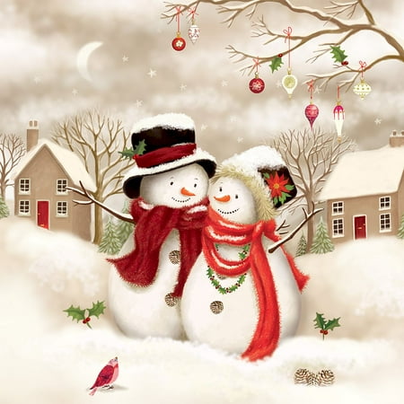 Luncheon Snow Family Napkins. 20 pack