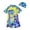 Blue, variant on Pandaie Baby Swimsuit Boy Short Sleeve Rash Guard One Piece Surfing Bathing Suit Toddler Zipper Cute Print Swimwear with Hat 2-3 Years Blue