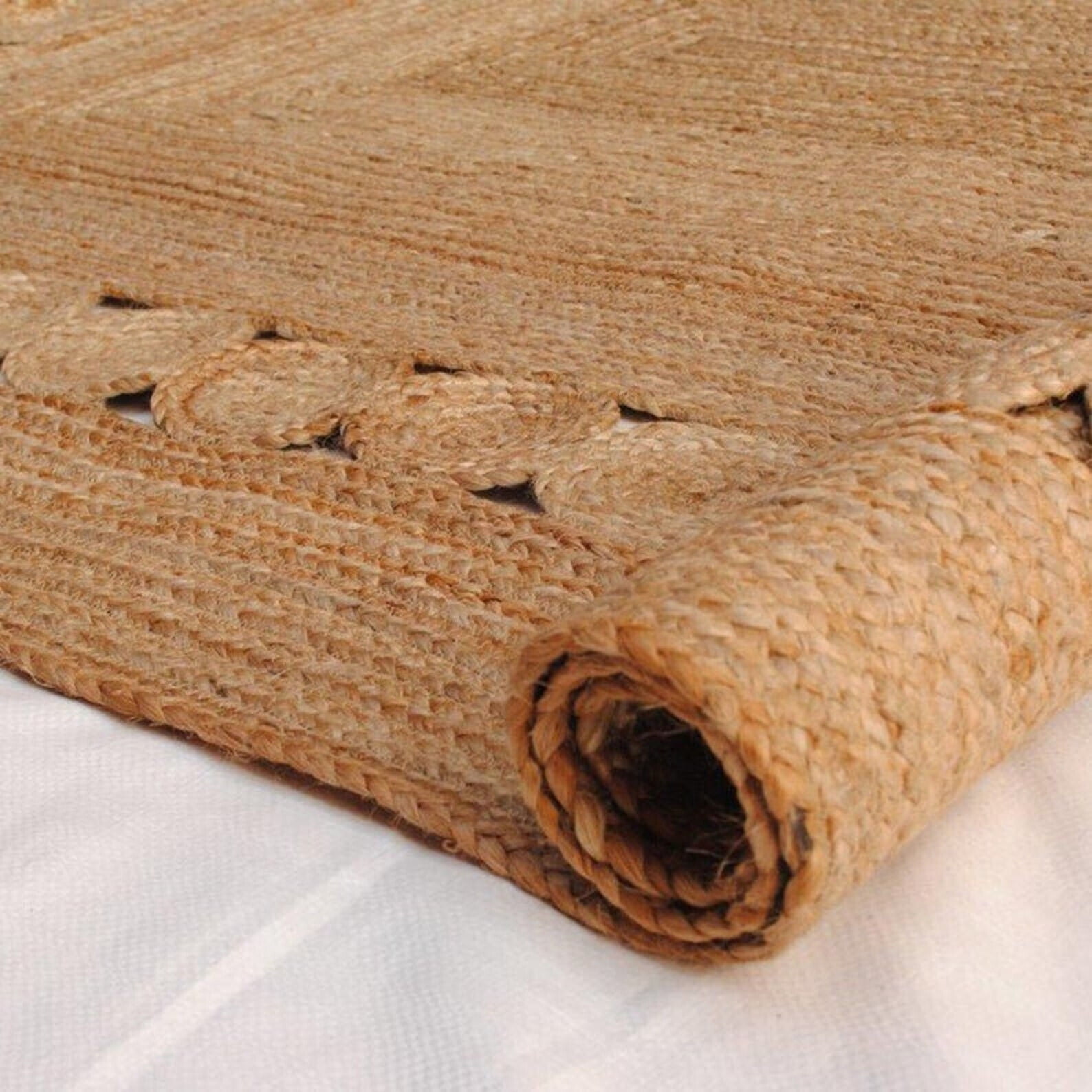 Beautiful Indian Handmade Braided Natural Pure Jute Area Rugs ,Home Décor Rugs Size 2 x 10 Feet ( 60 cm x 300 cm )