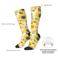 thumbnail image 5 of Picia Women Crew Soft Moisture-wicking Socks Blue Floral Sunflower Pattern Design Cotton Socks, One Size fit All, 5 of 9