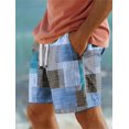 thumbnail image 4 of Bañador con estampado 3D de bloques de colores a cuadros para hombre, estilo hawaiano, con cordón elástico, para vacaciones y playa, 4 of 4