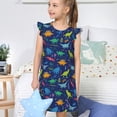 thumbnail image 4 of Balery Dinosaurs Adventure Camisón de princesa para niñas, pijama de algodón con mangas abullonadas, suave y bonito.-Medium, 4 of 6