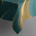 thumbnail image 3 of Teal Gold Marble Pattern Rectangle Tablecloth 60"x84",Waterproof Polyester Rectangle Table Cloth, Wipeable Spillproof Polyester Tablecloth for Dining, Camping, Indoor and Outdoor, 3 of 5