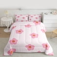 thumbnail image 2 of Castle Fairy Kids Pink Flower Queen Comforter Set,Cartoon Floral Bedding Comforter Set, 2 of 8