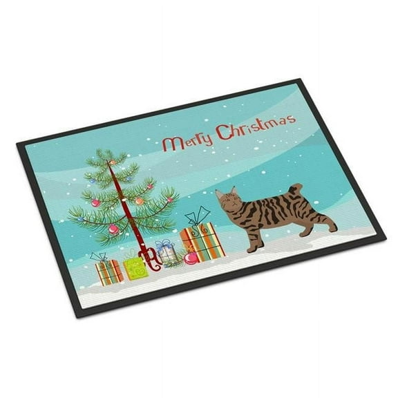 Carolines Treasures CK4686JMAT 24 x 36 in. Pixie Bob No.3 Cat Merry Christmas Indoor or Outdoor Mat