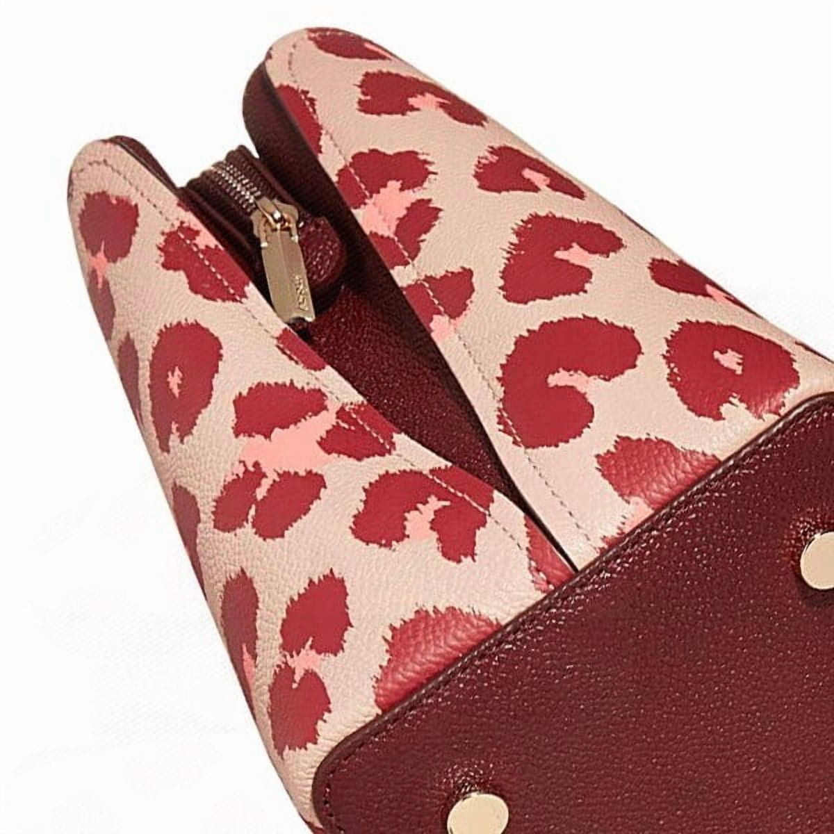 Kate Spade Margaux leopard medium satchel,Pink Multi