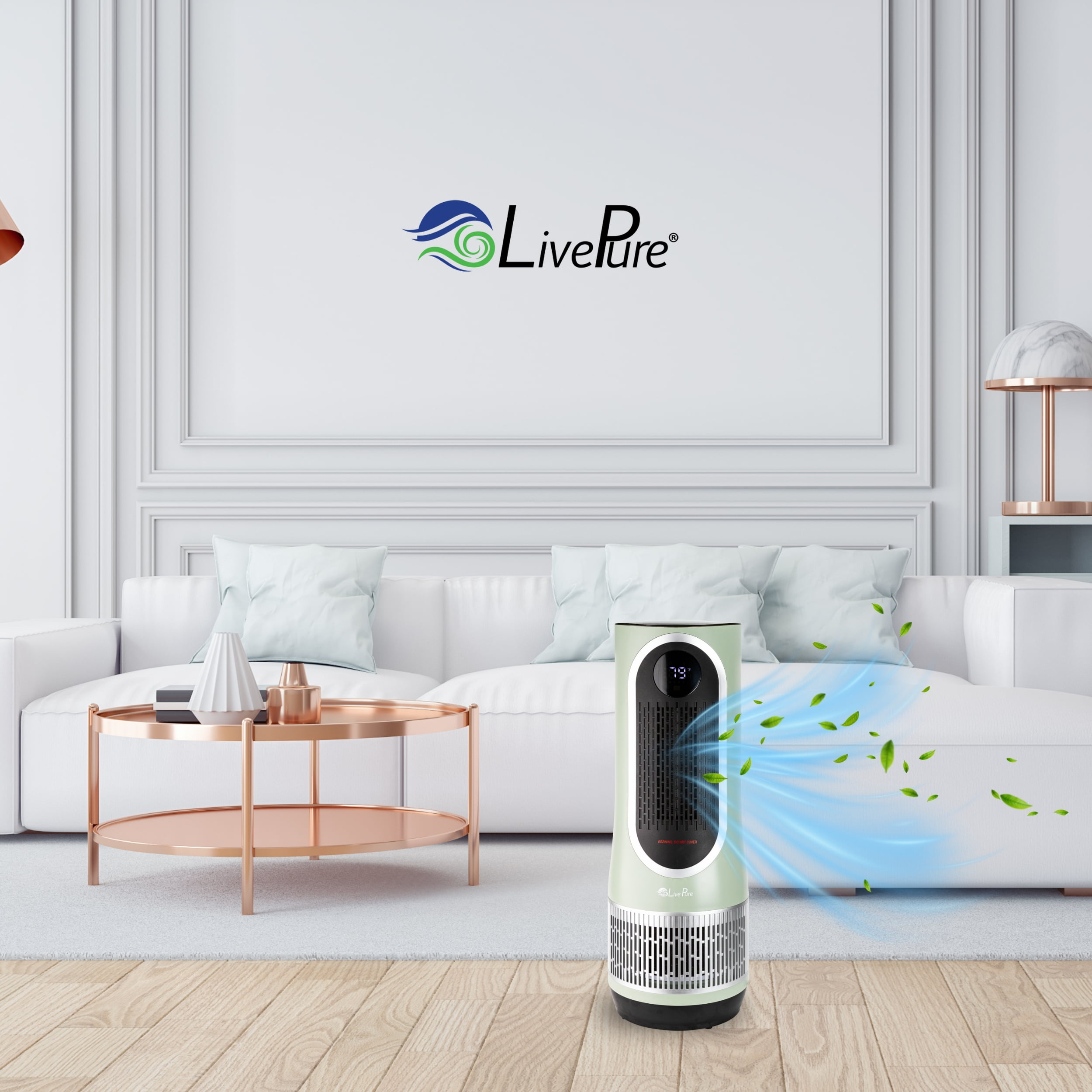 LivePure 3 in 1 Clean Heat Air Purifier/Fan & Heater. Sage