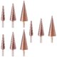 thumbnail image 1 of Brocas para Perforar Metal CopperDrill 9pzs 3 x 4-12 3 x 4-20 3 x 4-32mm Acero Bronce Broca Cónica Escalonada Recta VentDepot MXOPP-003, 1 of 1