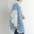thumbnail image 5 of fartey Womens Casual Oversized Patchwork Hoodies Loose Fleece Liner Zip Up Long Hooded Sweatshirt With Pockets Long Sleeves Sweatshirts, 5 of 7