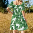 thumbnail image 4 of Tropical banana leaves III Sleeveless Dress womans clothing evening dress woman Aesthetic clothing, 4 of 6