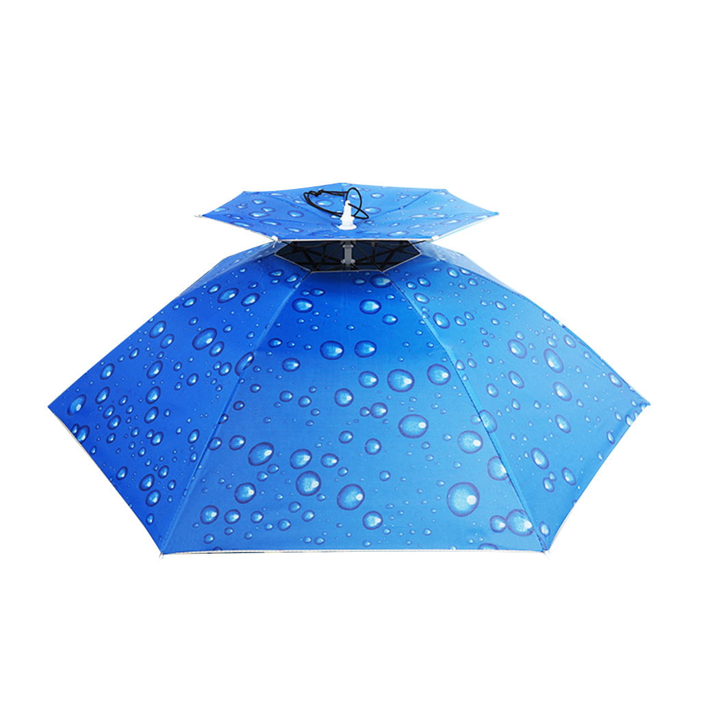 FA Outdoor Large Cycling Fishing Umbrella Hat Rain Raining Head Umbrella Hat Cap 
