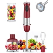 Immersion Blender Handheld 1000W 5 in 1 Corded Stick Hand Blender Kitchen with 12 Speed, BPA-Free, Mixing Beaker, Chopper, Whisk, Milk Frother, Perfect Emulsifier
