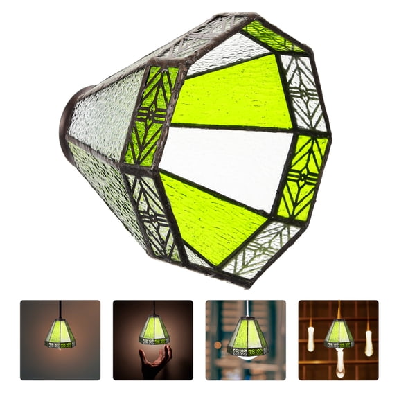 OUNONA Glass Shade Vintage Lamp Shade Bedside Chandelier Lampshade Decorative Pendant Light Shade