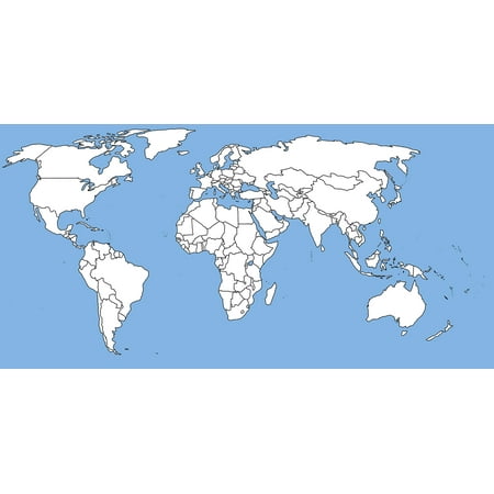 Laminated Poster Blank World Map Glossy Poster Globe