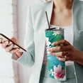 thumbnail image 4 of Floral Tumbler with Lid and Straw, Floral Travel Mug, Floral Mugs for Women, Cute Tumblers for Women, Flower Water Bottle, Rose Tumbler, 20oz Insulated Stainless Steel Flower Tumbler, 4 of 6