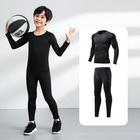 2PCS Kids Compression Base Layer Running Sets Survetement Football Basketball Soccer Training Pants Shorts Sport Tights Leggings