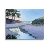 Stupell Seaside Riverbank Beach Shore Landscape Painting Gallery Wrapped Canvas Print Wall Art