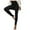 Black, variant on MIASHUI Women Solid Color High Waist Ribbed Tight Footed Yoga Pants For&nbsp;Comfy&nbsp;Workout Beige,M