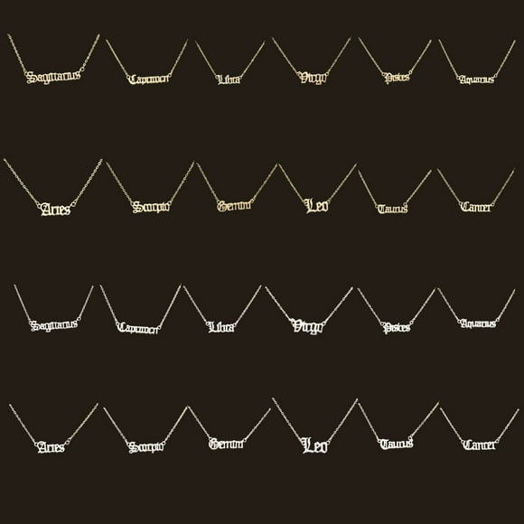 Collier Zodiaque Douze Signes du Zodiaque Charme Constellations Créatif Confortable avec Carte d'Affichage Pendentif pour Amoureux Cadeaux de Festival Capricorne Argent