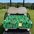 thumbnail image 2 of Xixirimido Quilted Golf Cart Seat Blanket Portable Heavy Duty Golf Cart Seat Cover Towel with Carry Handle for EZGO Yamaha Club Car & More Foldable, Golfer Golf Balls Green, 2 of 8