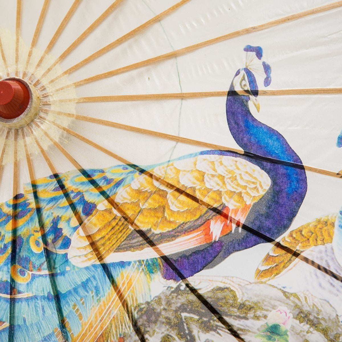 THY COLLECTIBLES Rainproof Handmade Chinese Oiled Paper Umbrella Parasol 33" Peacock & Peony