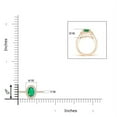 thumbnail image 4 of Angara Natural 0.2 Ct. Emerald with Diamond Halo Ring in 14K Rose Gold for Women (Ring Size: 11.5), 4 of 9