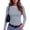 Dark Blue, variant on Women Fall Gingham Plaid Crewneck Long Sleeve Going Out Top Crew Neck Slim Fitted Knit Layering Basic Casual Tee Shirt