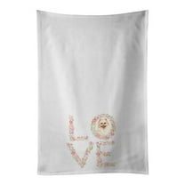 Carolines Treasures WDK4603WTKT 28 x 19 in. Unisex Pomeranian No.2 Love White Dish Towels Kitchen Towel - Set of 2