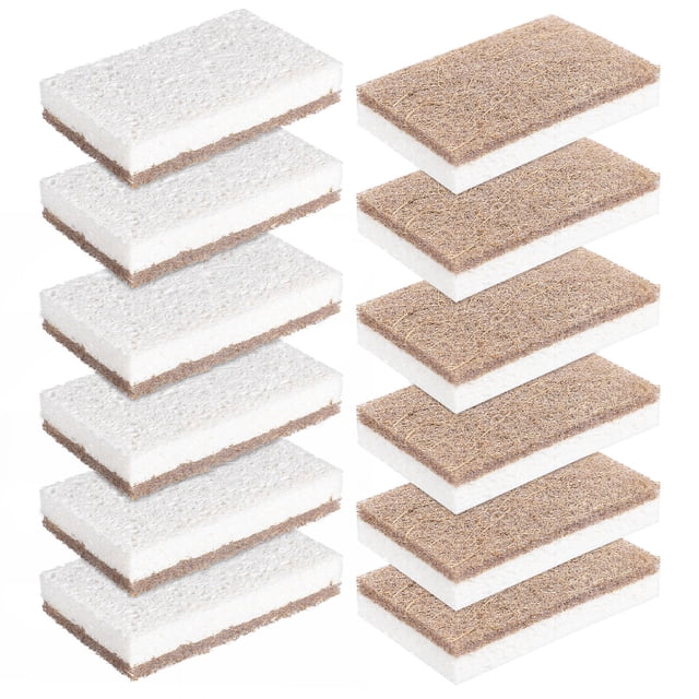 unbranded 12Ud Esponjas Para Fregar No Raspan Multicolor Con Fibra Natural Para Uso En