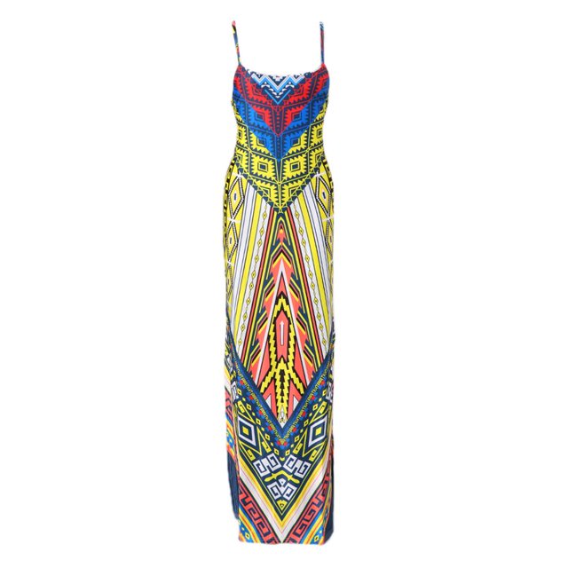 Floral sin Espalda para Mujeres Cuello L Yinane Vestido largo floral de las mujeres
