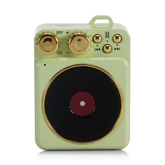 Portable Retro Bluetooth Speaker Atomic Record Player Stereo Speaker Support TF Card ,Easy to Install