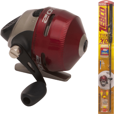 Zebco 202 Spincast Reel Combo/Kit with 65" Fiberglass Rod