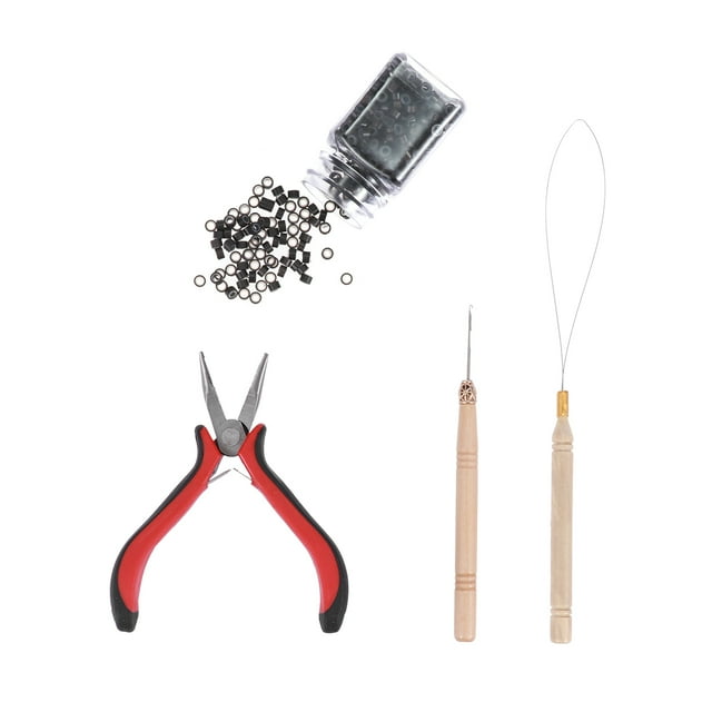 1 Ensemble de Pince à Extension de Cheveux Aiguille de Traction Micro Anneaux Kit d'Outils de Coiffure Professionnel