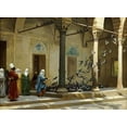 thumbnail image 2 of Gerome, Jean Leon 24x19 White Modern Wood Framed Museum Art Print Titled - Harem Women Feeding Pigeons In a Courtyard, 2 of 4