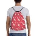 thumbnail image 2 of Kdxio Hello Summer Flamingo Print Drawstring Backpack Bag,Waterproof Draw String Back Sack, Gym Drawstring Bags Swim Bag For Unisex, 2 of 9