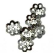 6x1mm Silver Metal Star Bead Cap (50 Piece)