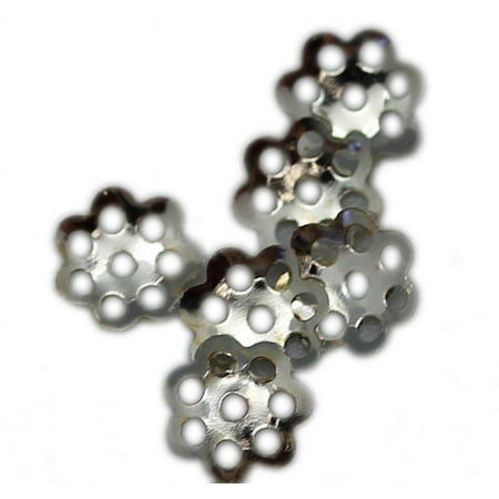 6x1mm Silver Metal Star Bead Cap (50 Piece)