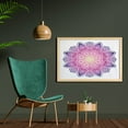thumbnail image 2 of Mandala Wall Art with Frame, Meditational Round Lace Inspired Element Heart Shapes and Blended Color Bohemian, Printed Fabric Poster for Bathroom Living Room, 35" x 23", Multicolor, by Ambesonne, 2 of 2