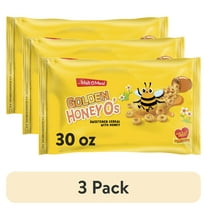 (3 pack) Malt-O-Meal Golden Honey O's Breakfast Cereal, Crunchy 30 oz Resealable Cereal Bag