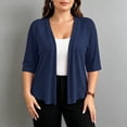 thumbnail image 3 of fatyb Womens Plus Size Cardigan Half Sleeve Lightweight Jacket Open Front Summer Casual Loose Cover Up, 3 of 7
