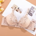 thumbnail image 3 of Wdgfv Thin Wireless Embroidered Floral Bra for Women Comfortable Breathable Everyday T-Shirt Support Beige 38, 3 of 3