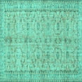 thumbnail image 1 of Ahgly Company Machine Washable Indoor Square Persian Turquoise Blue Traditional Area Rugs, 8' Square, 1 of 4