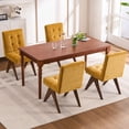 thumbnail image 6 of Kidol & Shellder Modern Upholstered Dining Chairs Set of 2 Tufted Armless Kitchen Chairs with Linen Fabric & Wooden Legs,Yellow, 6 of 9