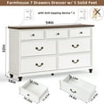thumbnail image 2 of Joaxswe 7 Drawer Dresser for Bedroom, Modern Chest of Drawers, Modern Dresser for Storage Clothes, Wooden Storage Cabinet for Bedroom, Hallway, Living Room, Entryway - White, 2 of 8