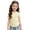 R503 Yellow, variant on Children Girls Boys Tops Summer Sides Lace Up Bow Print Short Sleeves Crew Neck Fashion Casual Tee Yellow Size 3-4 Years