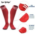 thumbnail image 5 of Lian LifeStyle Exceptional Girls' 1 Pair Knee High Sports Socks for Soccer, Softball, Baseball, Soccer, and MAny Other Sports XL002 Size XXS Red, 5 of 5