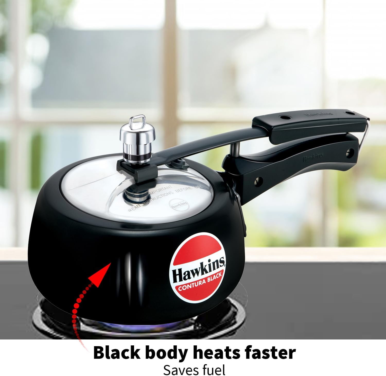 Hawkins Contura Hard Anodized Pressure Cooker, 1.5-Liter