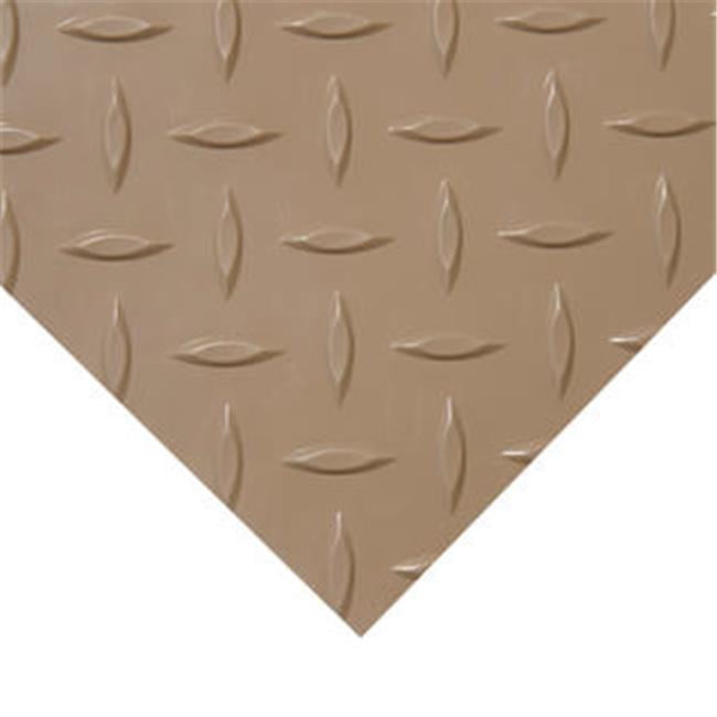 Rubber Cal Diamond Plate Metallic PVC Flooring, Beige 2.5 mm. x 4 x