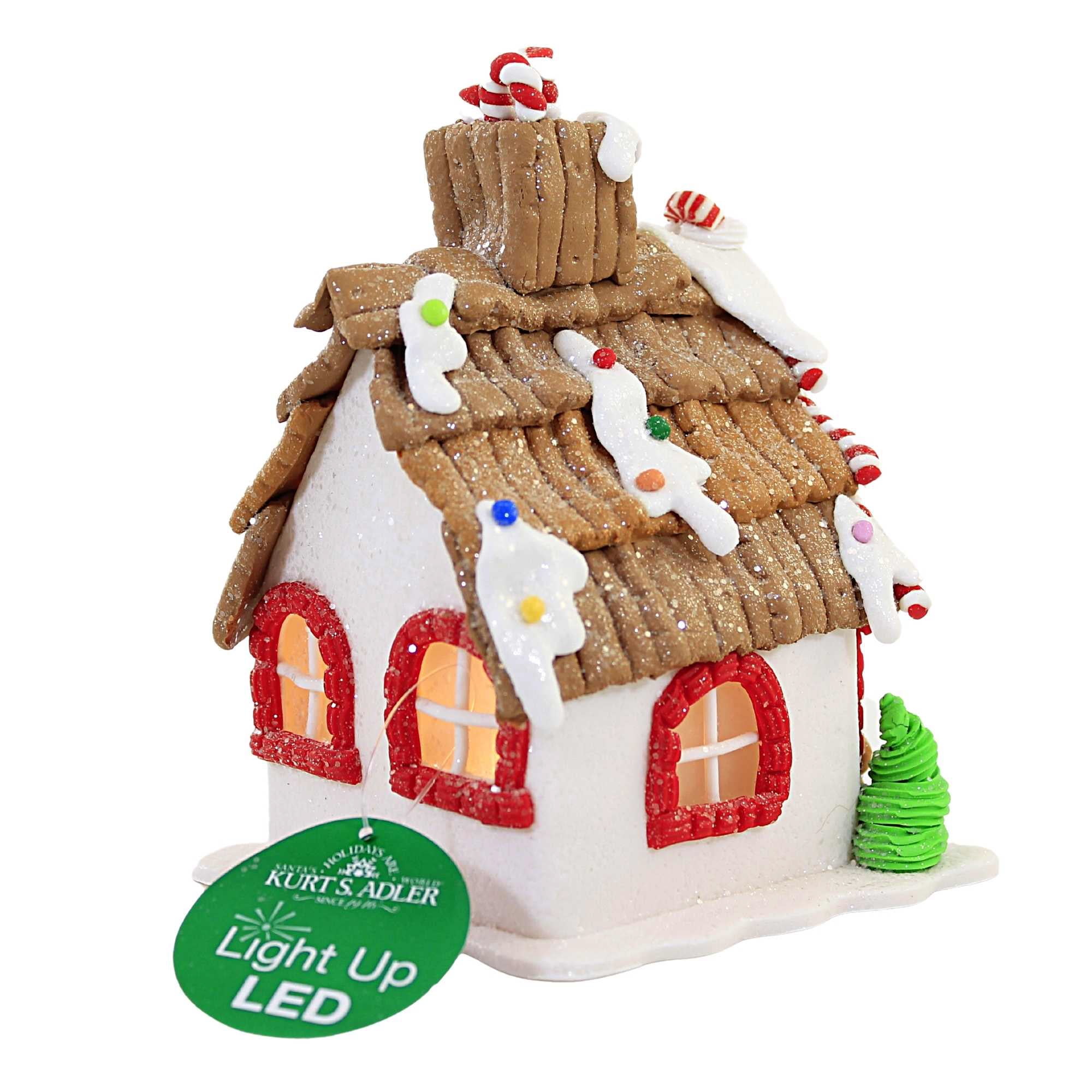 Christmas Led Gingerbread House Claydough Peppermint Taffy Icing